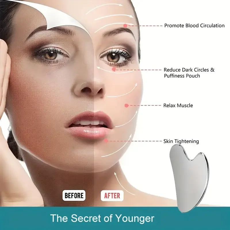 PureGlow - Edelstahl Gua Sha Scraper