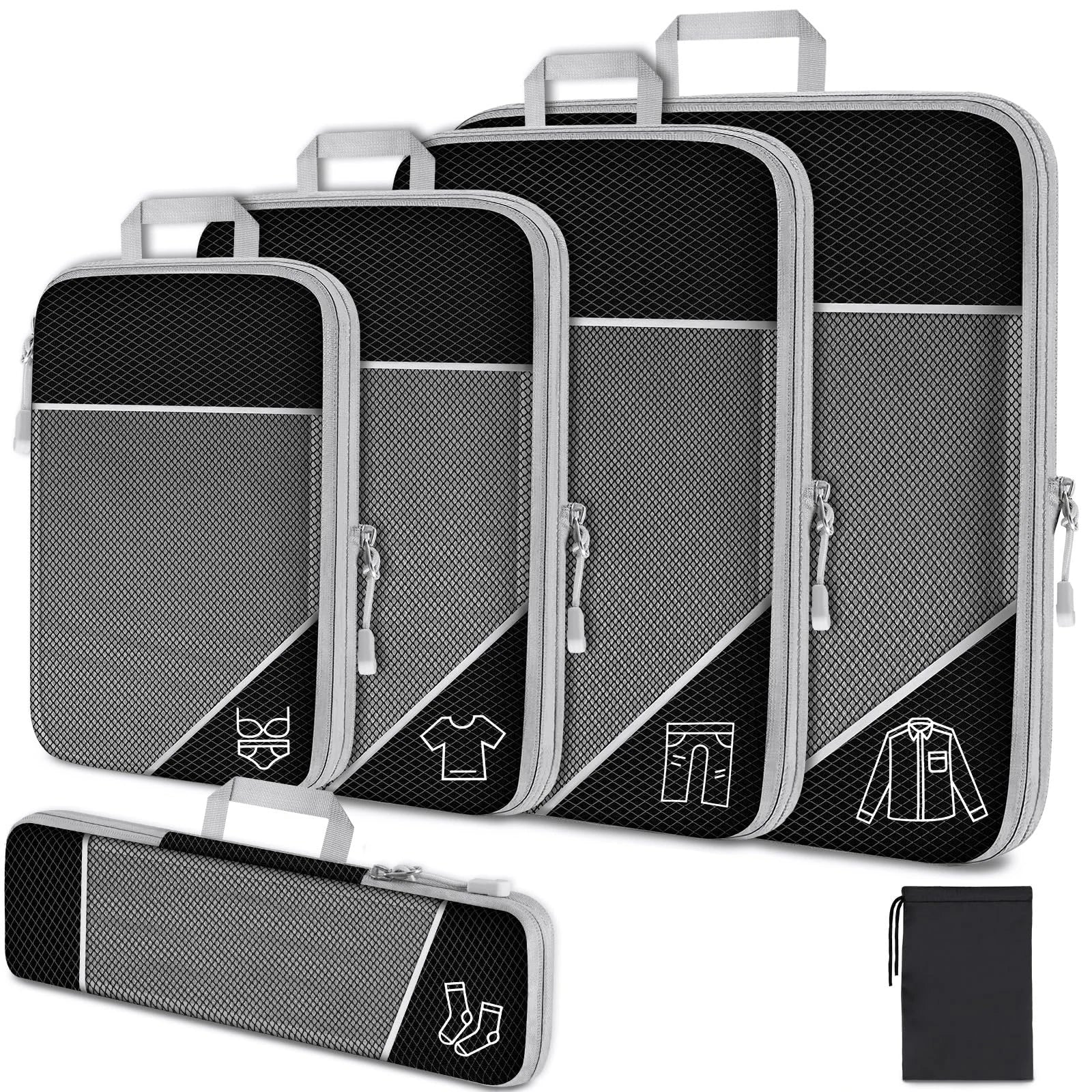 TravelPack Pro - 3 &amp; 6-teiliges Kompressions-Packwürfel-Set