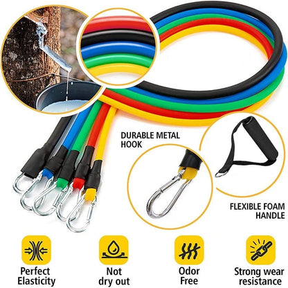FitBands Pro - 11-teiliges Fitness- und Krafttrainings-Set für Ganzkörper-Workouts