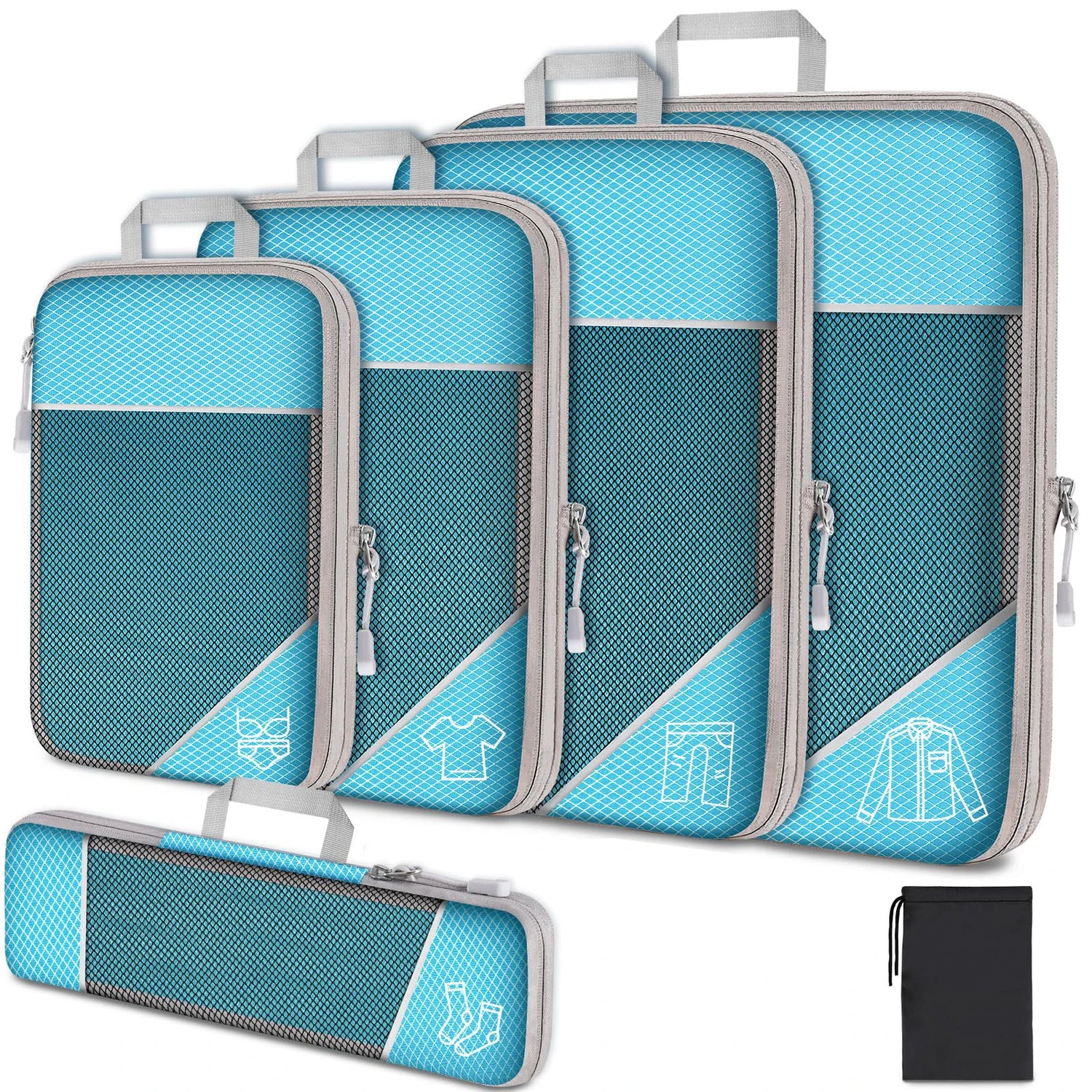 TravelPack Pro - 3 &amp; 6-teiliges Kompressions-Packwürfel-Set