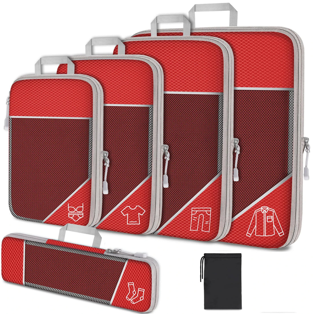 TravelPack Pro - 3 &amp; 6-teiliges Kompressions-Packwürfel-Set